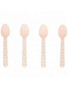 Colheres Madeira Triângulos Verde Menta